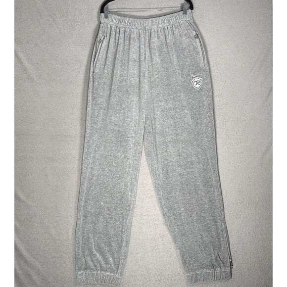 Team Roc Rocawear Pants Mens 3XL Velour Gray Lounge Pants Street Y2K Hiphop Y2K - Picture 1 of 16